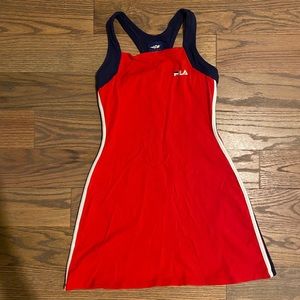 FILA tennis dress in red and navy